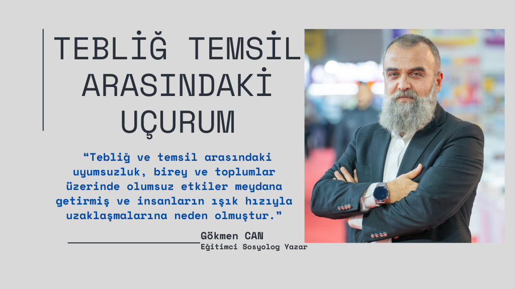 İslam dini mensupları Müslümanlar, tarih boyunca Allah’ın emrettiği emir ve yasakları dünyaya tebliğ ve tebliğ ettiklerini yaşantılarıyla da temsil etmekle tanınmışlardır. Lakin, çağımızda birçok Müslüman birey ve toplum, tebliğ ettikleri değerleri kendi yaşamlarına tam anlamıyla yansıtamama gibi bir sorunla karşı karşıyadır. Gerçi buna sorun da denmez; dense dense samimiyetsizlik ve özü-sözü bir olmama denir. Hatta bu durum, sadece bireysel düzeyde olmayıp, toplumsal ve küresel ölçeklerde de çok önemli sıkıntıları ve sorunları karmakarışık bir şekilde dünyanın gözleri önüne sermektedir.